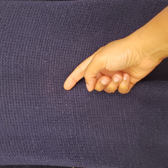 VTG Jason Maxwell Oversized Navy Knit Cardigan Button Up Metallic V Neck Sweater - Picture 11 of 15